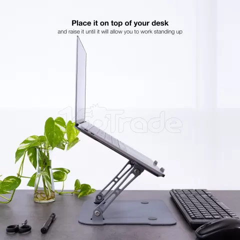 Photo de Support / réhausseur Tooq TQLRS0012-AL-G pour ordinateur portable (Gris)