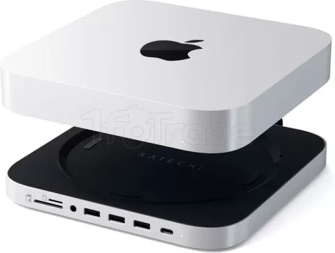 Photo de Support Satechi pour Mac Mini avec USB, HDMI, Jack et SD (Argent