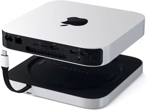 Photo de Support Satechi pour Mac Mini avec USB, HDMI, Jack et SD (Argent