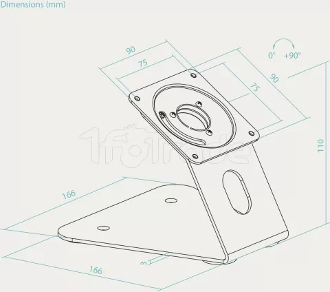 Photo de Support tablette universel sur pied Tooq TQATWM3401-B (Noir)
