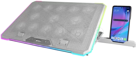 Photo de Support ventilé Mars Gaming MNBC13 RGB 17"max (Blanc)