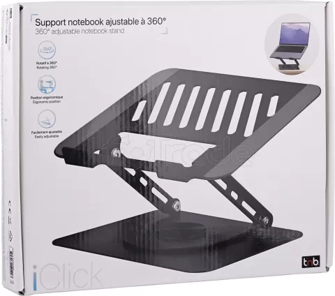 Photo de Support/Réhausseur T'nB iClick 360° pour ordinateur portable (Noir)