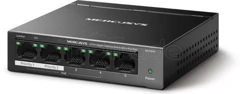 Photo de Switch réseau Ethernet Gigabit Mercusys MS105GP - 5 ports dont 4 PoE+