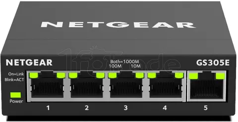 Photo de Switch réseau ethernet Gigabit Netgear GS305E - 5 ports (Métal)