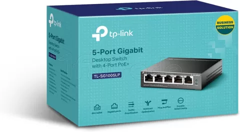 Photo de Switch réseau ethernet Gigabit TP-Link TL-SG1005LP - 5 ports dont 4x PoE