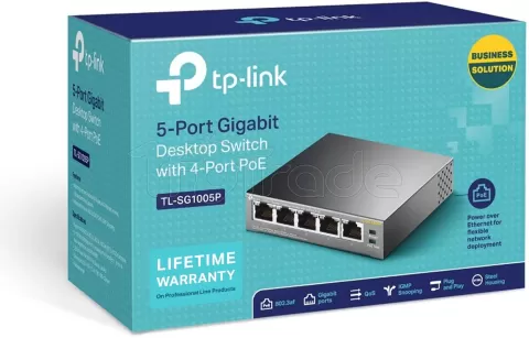 Photo de Switch réseau ethernet Gigabit TP-Link TL-SG1005P - 5 ports dont 4x PoE