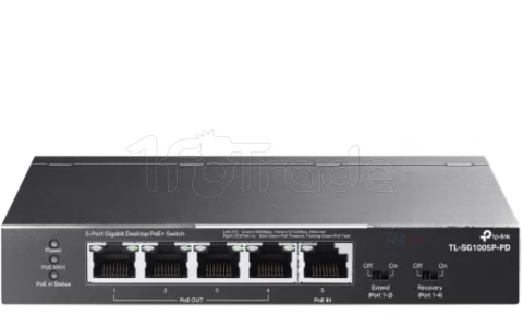 Photo de Switch réseau ethernet Gigabit TP-Link TL-SG1005P-PD - 5 ports dont 4x PoE