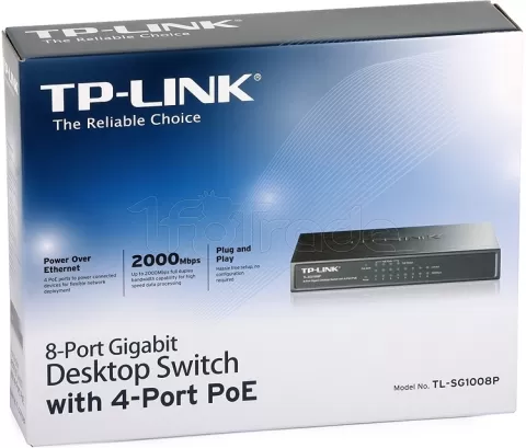 Photo de Switch réseau ethernet Gigabit TP-Link TL-SG1008P (PoE) - 8 ports