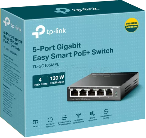 Photo de Switch réseau ethernet Gigabit TP-Link TL-SG105MPE - 5 ports dont 4x PoE