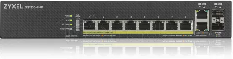 Photo de Switch réseau ethernet Gigabit Zyxel GS1920HP v2 - 8 ports dont 8x PoE (Noir)