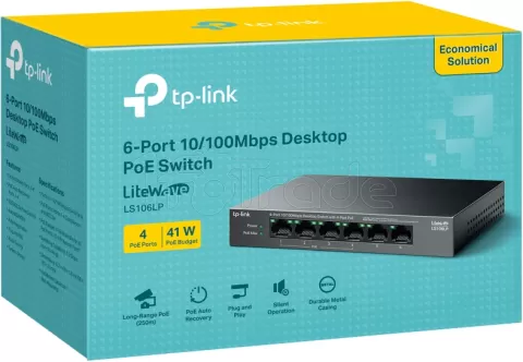 Photo de Switch réseau ethernet TP-Link Omada LS106P - 8 ports dont 6x PoE+