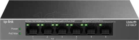 Photo de Switch réseau ethernet TP-Link Omada LS106P - 8 ports dont 6x PoE+