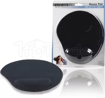 Photo de Tapis de souris avec repose poignet en gel König (Noir)