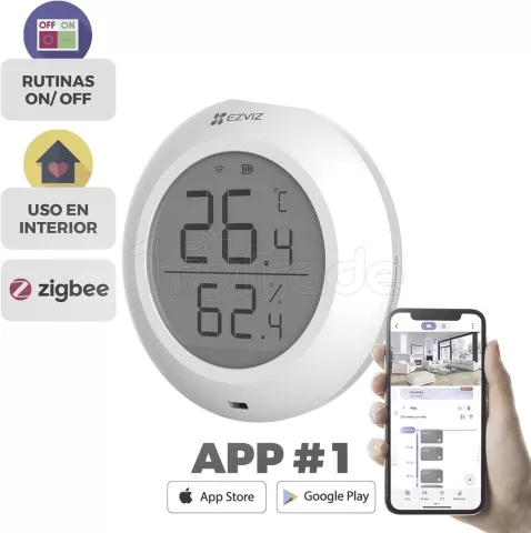 Photo de Thermostat connecté Ezviz T51C avec capteur d'humidité (Blanc)