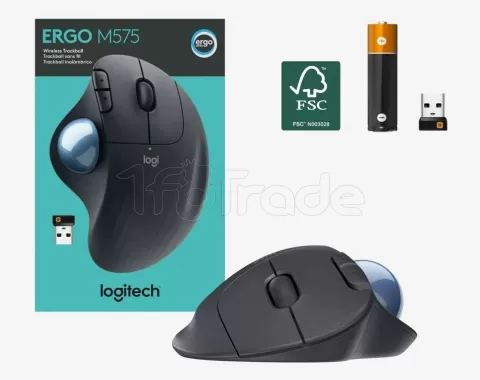 Photo de Trackball sans fil Bluetooth Logitech Ergo M575S (Noir)