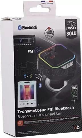 Photo de Transmetteur FM Bluetooth T'nB Premium avec 2x USB-A + 1x USB-C