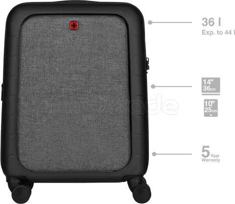 Photo de Valise cabine Wenger avec compartiment Ordinateur (Noir/Gris)