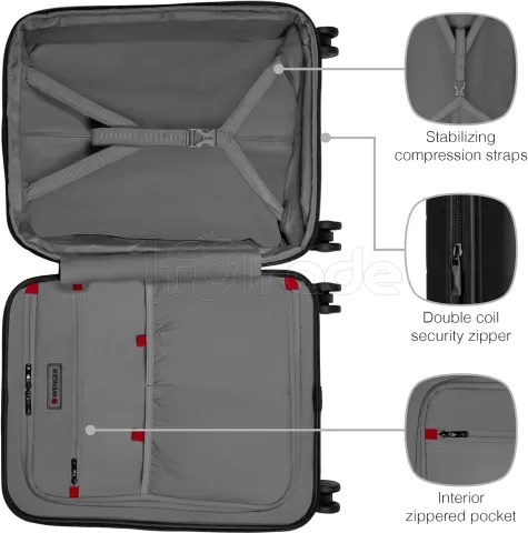 Photo de Valise cabine Wenger avec compartiment Ordinateur (Noir/Gris)
