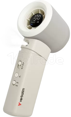Photo de Ventilateur à main sur batterie Verbatim Cool'n'Go Aqua Breeze (Blanc/Argent)