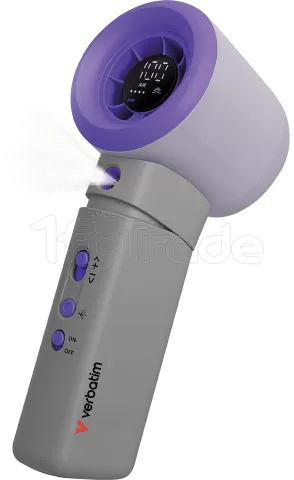Photo de Ventilateur à main sur batterie Verbatim Cool'n'Go Aqua Breeze (Violet/Gris)