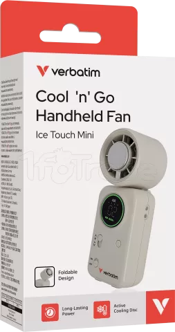 Photo de Ventilateur à main sur batterie Verbatim Cool'n'Go Ice Touch Mini (Blanc/Argent)