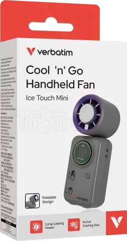 Photo de Ventilateur à main sur batterie Verbatim Cool'n'Go Ice Touch Mini (Violet/Gris)