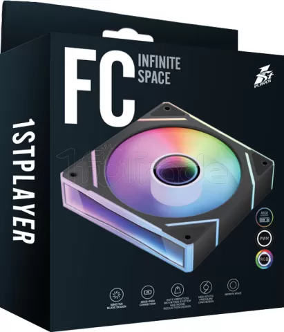 Photo de Ventilateur boitier 1stPlayer FC7 RGB - 12cm (Noir)