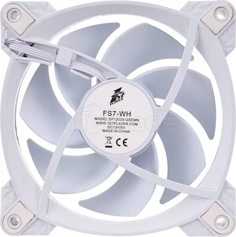 Photo de Ventilateur boitier 1stPlayer FS7 RGB - 12cm (Blanc)