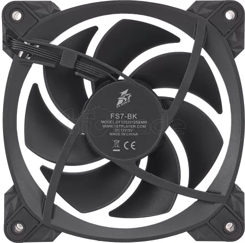 Photo de Ventilateur boitier 1stPlayer FS7 RGB - 12cm (Noir)