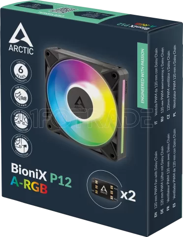 Photo de Ventilateur de boitier Arctic BioniX P12 RGB - 12cm (Noir)