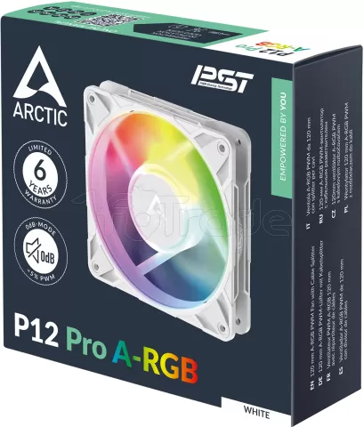 Photo de Ventilateur de boitier Arctic P12 Pro PST RGB - 12cm (Blanc)