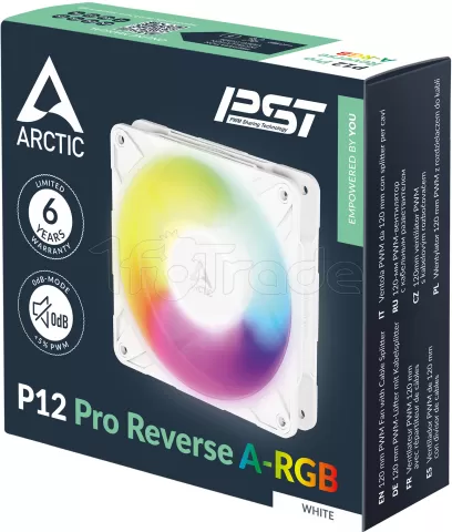 Photo de Ventilateur de boitier Arctic P12 Pro Reverse RGB - 12cm (Blanc)