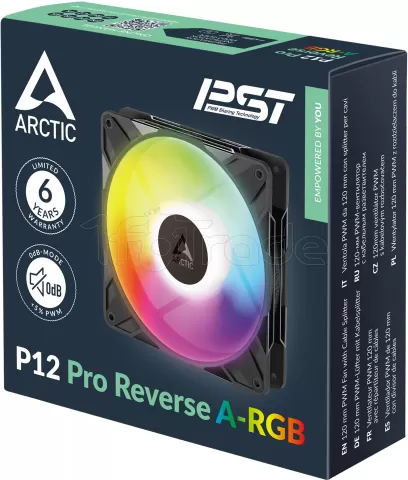 Photo de Ventilateur de boitier Arctic P12 Pro Reverse RGB - 12cm (Noir)
