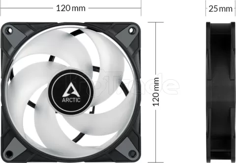 Photo de Ventilateur de boitier Arctic P12 PST aRGB - 12cm (Noir)