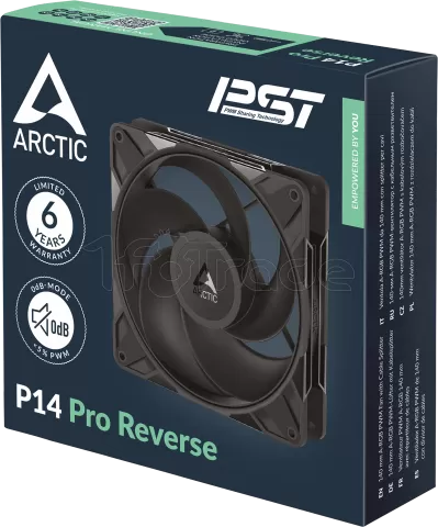 Photo de Ventilateur de boitier Arctic P14 Pro Reverse - 14cm (Noir)