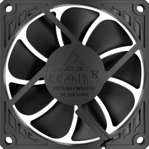 Photo de Ventilateur de boitier Arctic P8 Slim PWM PST - 8cm (Noir)