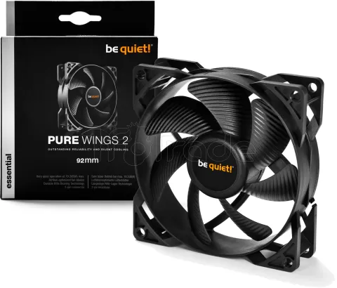 Photo de Ventilateur de boitier be quiet! Pure Wings 2 - 9,2cm (Noir)