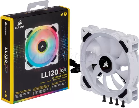 Photo de Ventilateur de boitier Corsair Dual Light Loop LL120 RGB - 12cm (Blanc)