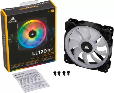 Photo de Ventilateur de boitier Corsair Dual Light Loop LL120 RGB - 12cm (Noir)