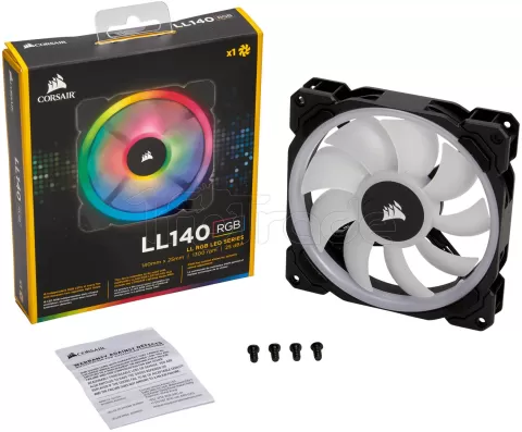 Photo de Ventilateur de boitier Corsair Dual Light Loop LL140 RGB - 14cm (Noir)