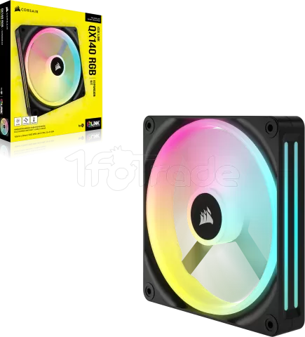 Photo de Ventilateur de boitier Corsair iCue Link QX RGB - 14cm (Noir)