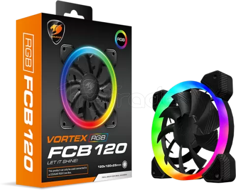 Photo de Ventilateur de boitier Cougar Vortex FCB RGB 12cm (Noir)