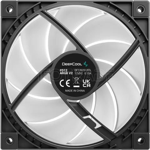 Photo de Ventilateur de boitier DeepCool FD12 V2 RGB - 12cm (Noir)