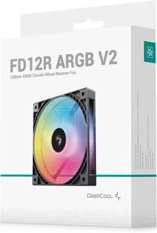 Photo de Ventilateur de boitier DeepCool FD12R V2 Reverse RGB - 12cm (Noir)