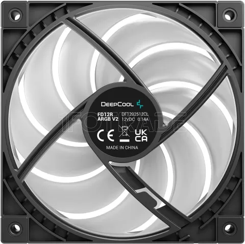 Photo de Ventilateur de boitier DeepCool FD12R V2 Reverse RGB - 12cm (Noir)