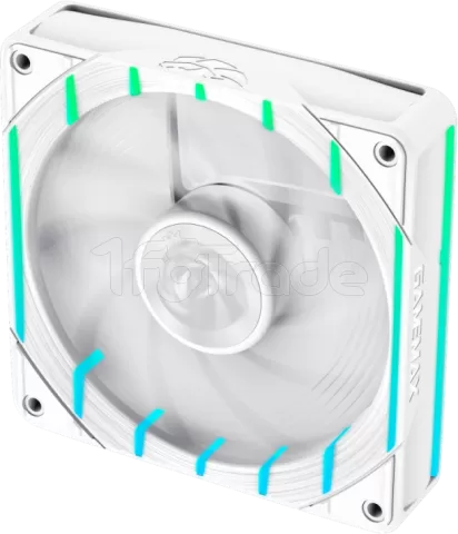 Photo de Ventilateur de boitier Gamemax Tornado T12 Reverse RGB - 12cm (Blanc)