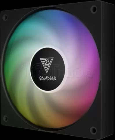 Photo de Ventilateur de boitier interchangeable Gamdias Notus M1 RGB - 12cm (Noir)