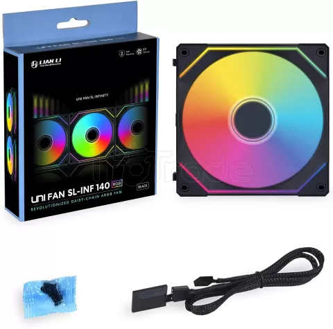 Photo de Ventilateur de boitier Lian Li Uni Fan SL-Infinity RGB - 14cm (Noir)