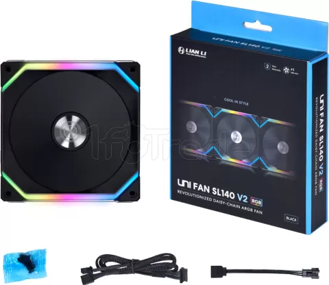 Photo de Ventilateur de boitier Lian Li Uni Fan SL V2 RGB - 14cm (Noir)