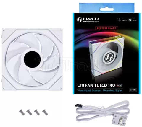 Photo de Ventilateur de boitier Lian Li Uni Fan TL LCD Reverse RGB - 14cm (Blanc)